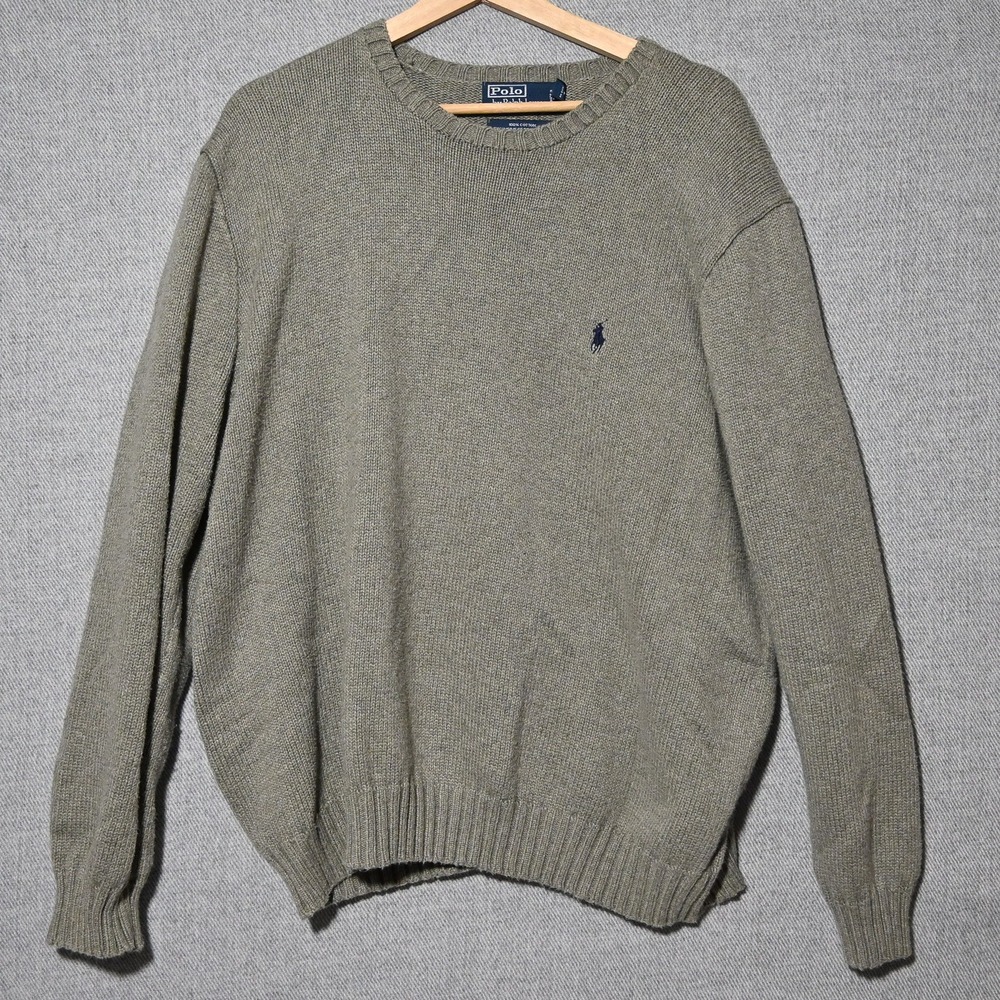 Polo Ralph Lauren Sweater Mens Cotton Knit Crew Neck XXL Sage Green